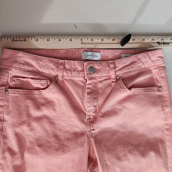 Jessica Simpson Jeans Womens 8 Pink Rolled Crop Skinny Stretch Pants Denim - Picture 10 of 16